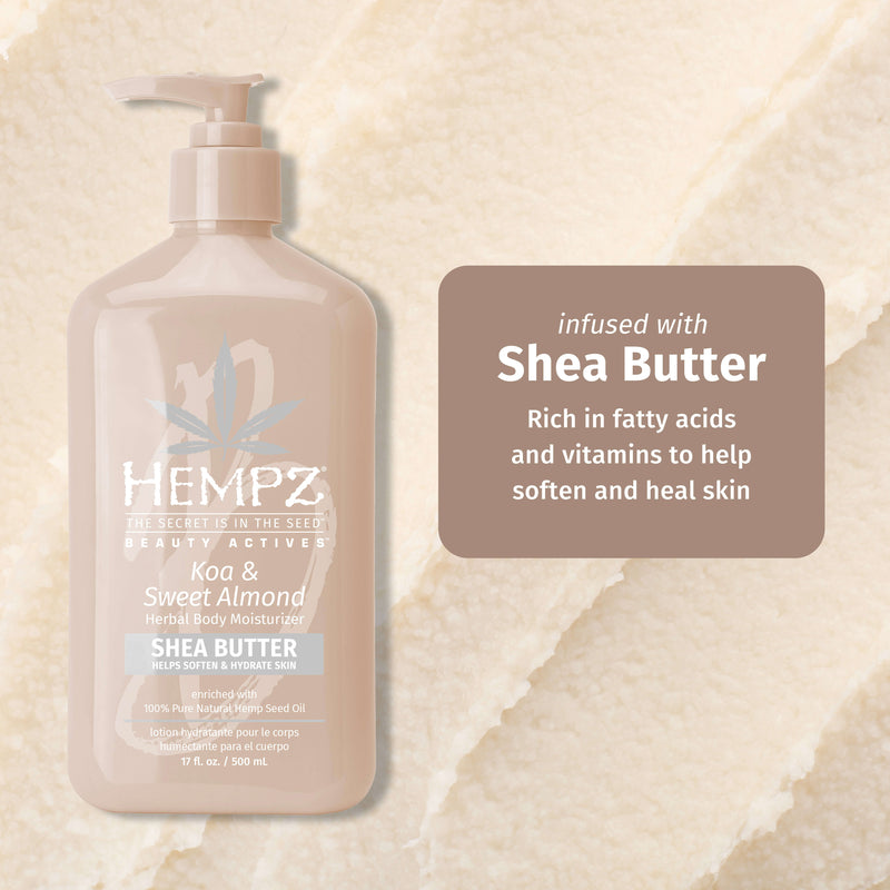 Hempz Koa & Sweet Almond Lotion with Hydrating Shea Butter