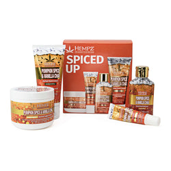 Hempz Pumpkin Spice & Vanilla Chai Mini Lotion, Lip Balm, Hand Cream, & Sugar Scrub Set