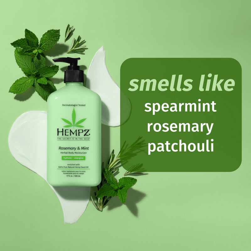 Hempz Rosemary Mint lotion smells like rosemary spearmint patchouli