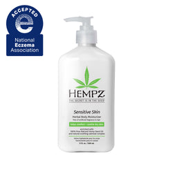 Hempz Sensitive Skin Herbal Body Moisturizer, approved by the National Eczema Association