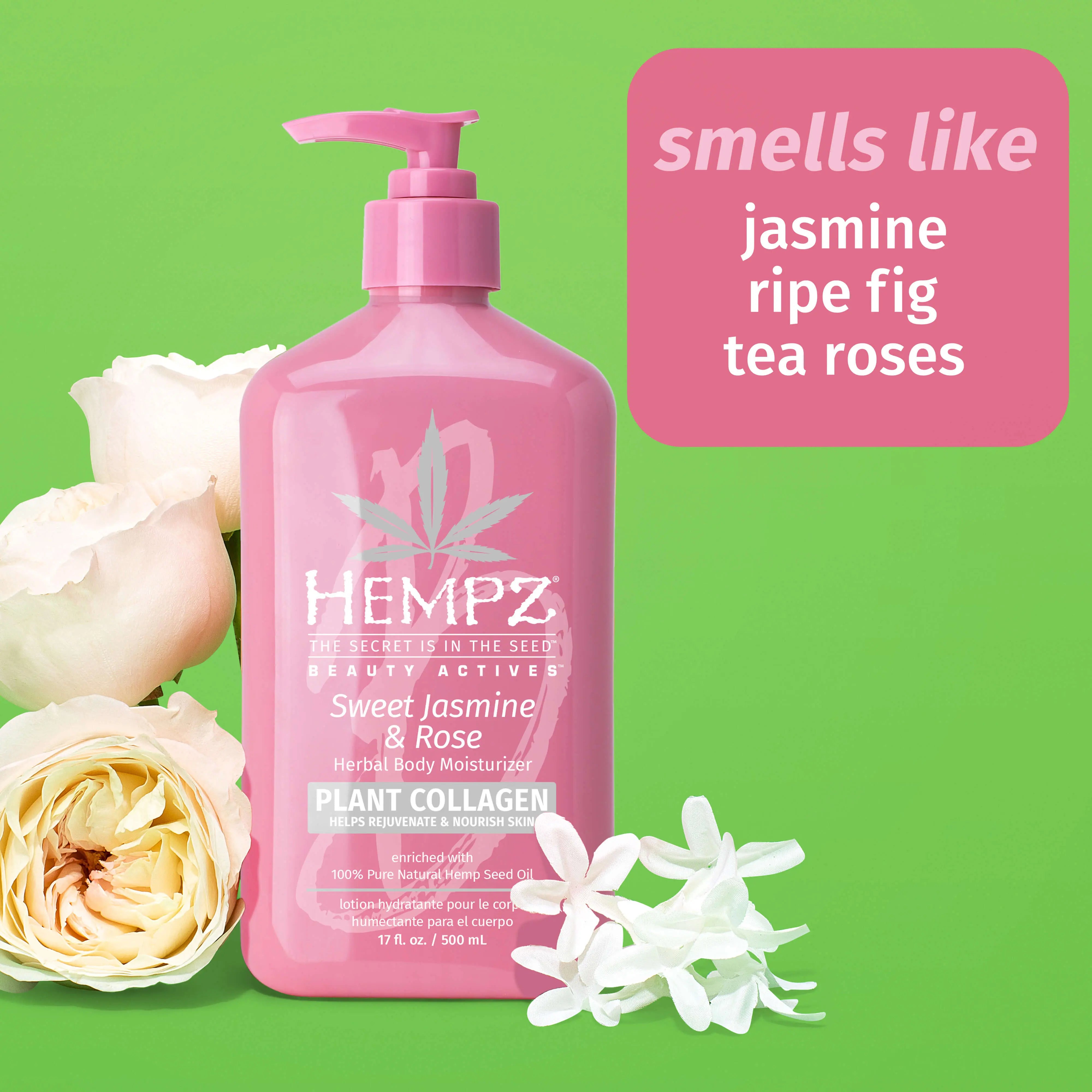 Hempz Sweet Jasmine And Rose Collagen Infused Herbal Body Moisturizer 3281