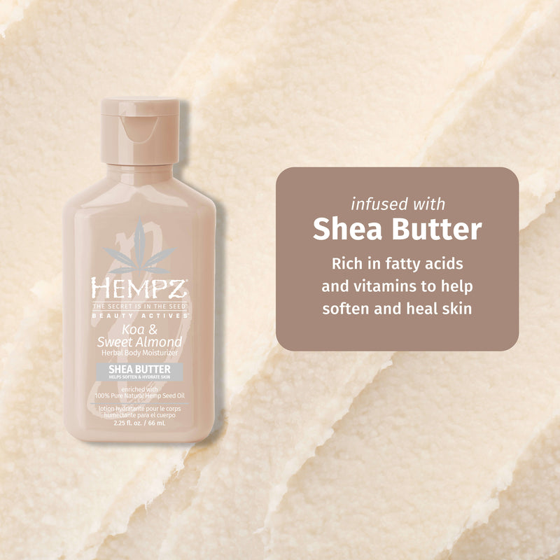 Hempz Travel-Size Koa & Sweet Almond Lotion with Hydrating Shea Butter
