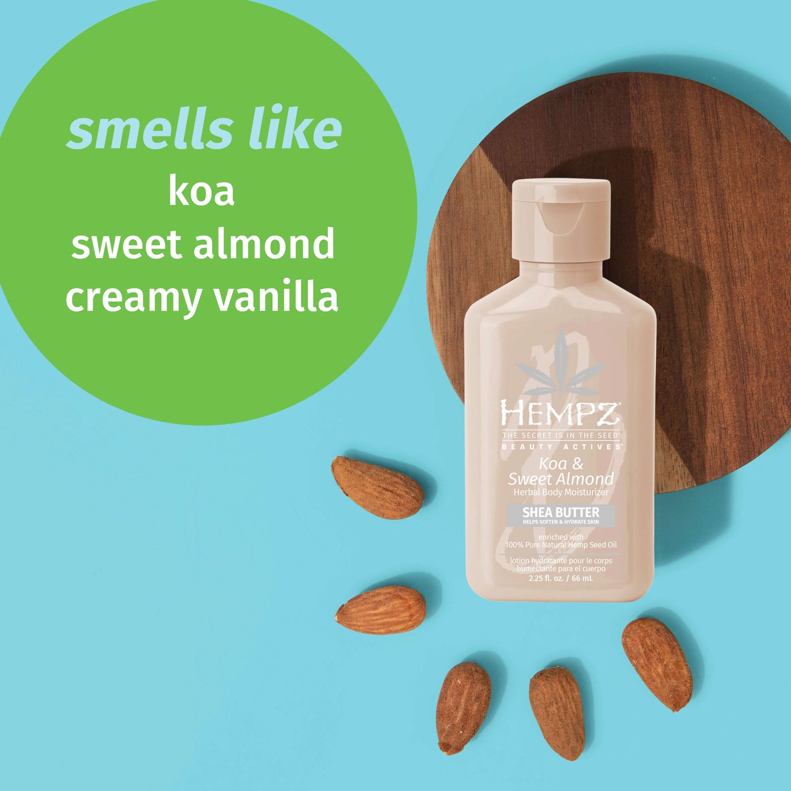Hempz Travel-Size Koa & Sweet Almond Smoothing Herbal Body Moisturizer