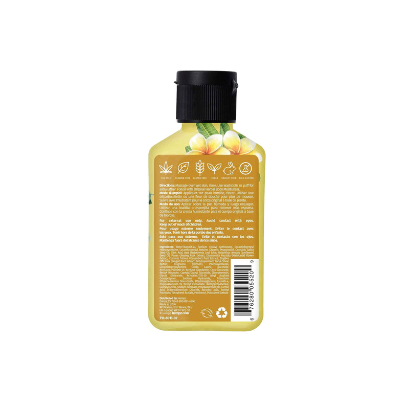 Hempz Travel-Size Original Floral Banana Herbal Body Wash to Exfoliate, Cleanse & Hydrate, Back