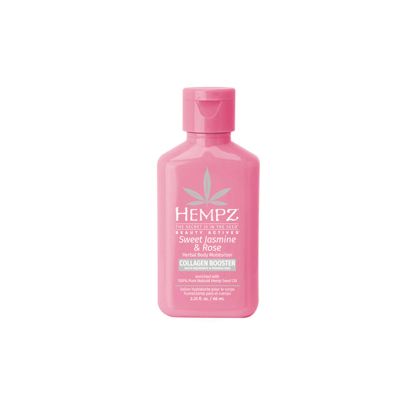 Hempz Travel-Size Sweet Jasmine & Rose Herbal Body Moisturizing Lotion with Collagen Booster