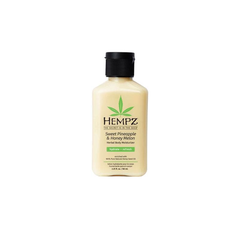 Hempz Travel-Size Sweet Pineapple & Honey Melon Herbal Body Moisturizing Lotion with 100% pure hemp seed oil