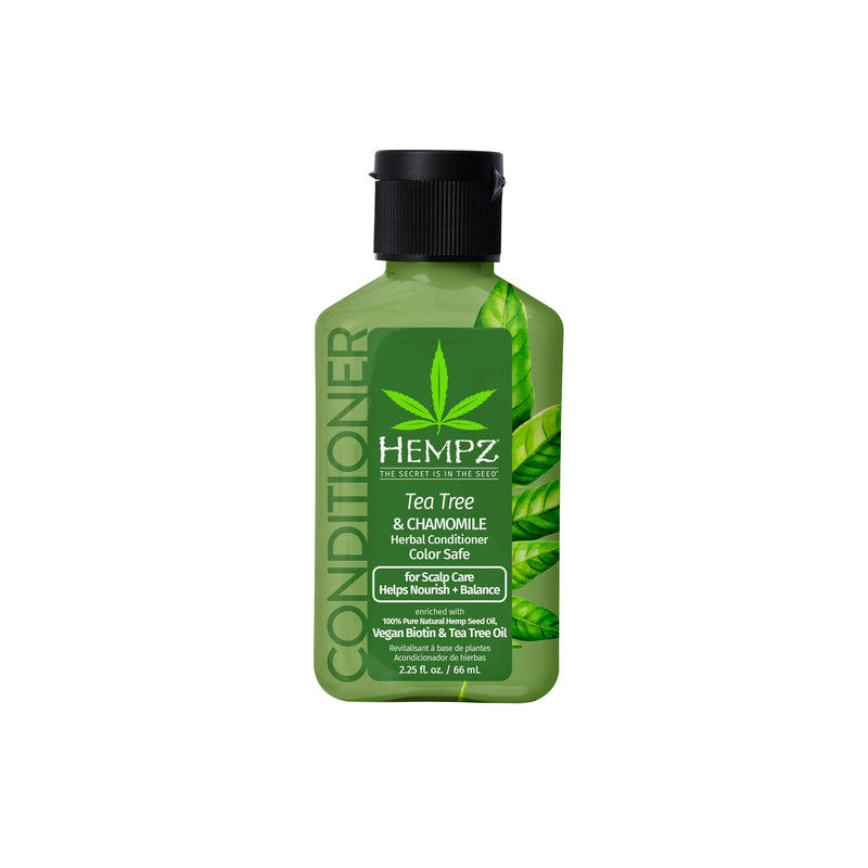 Hempz Travel-Size Tea Tree & Chamomile Herbal Conditioner with Vegan Biotin & Tea Tree Oil for Scalp Care