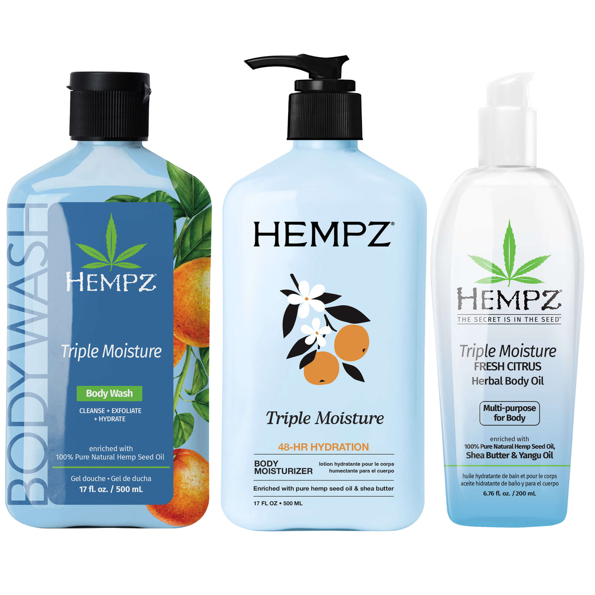 Hempz Triple Moisture Intensely Moisturizing Lotion, Body Wash