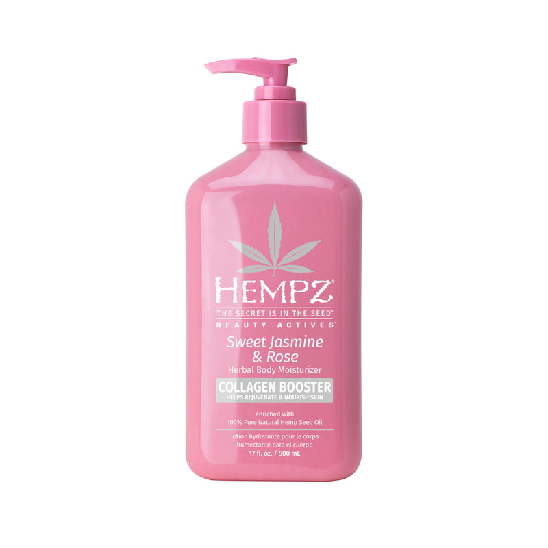 Hempz Sweet Jasmine & Rose Herbal Body Moisturizing Lotion with Collagen Booster