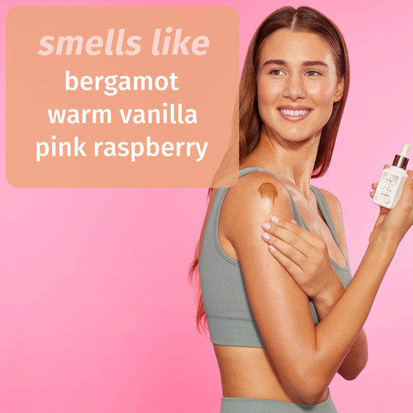 Notes of bergamot, warm vanilla & pink raspberry
