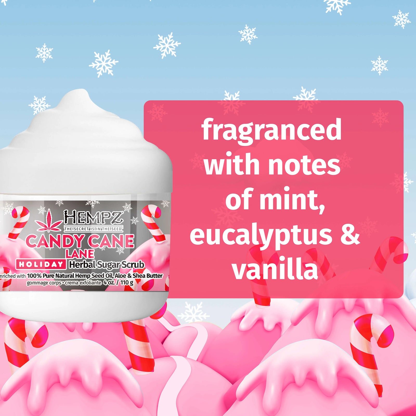 Hempz Candy Cane Lane Herbal Body Scrub