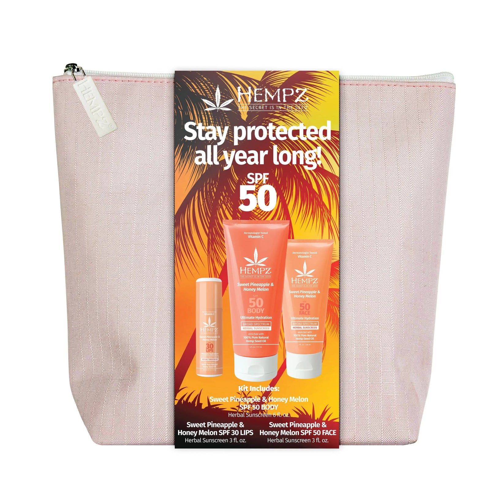 Hempz Sweet Pineapple & Honey Melon Daily Essentials Kit with SPF 50