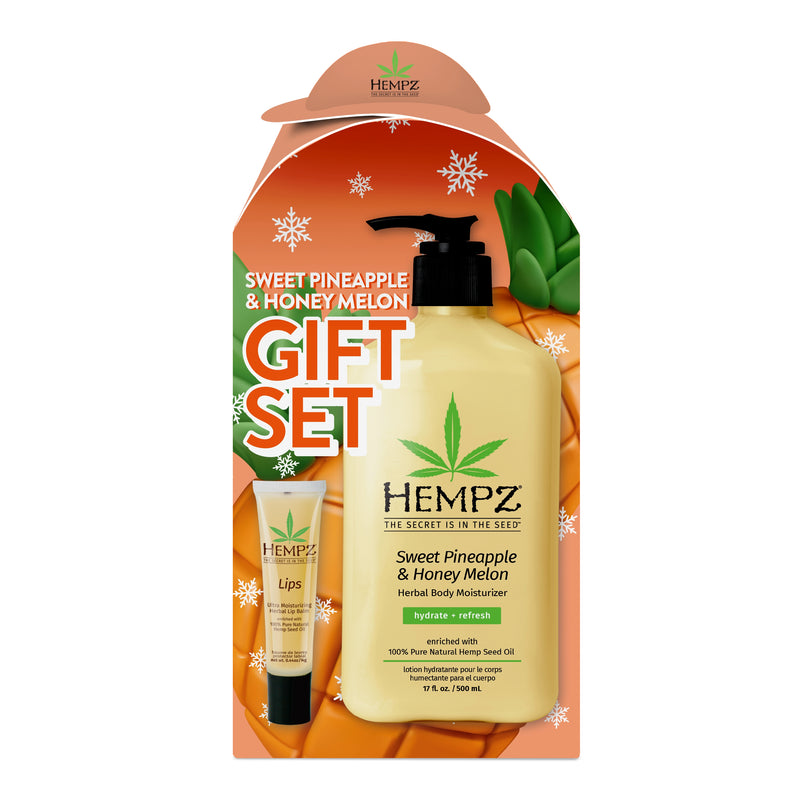 Hempz Sweet Pineapple & Honey Melon Moisturizer & Lip Balm Gift Set