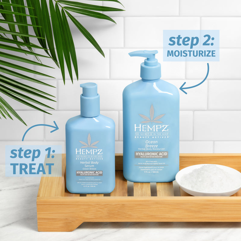 Use Hempz Beauty Actives Facial Serum before the lotion of your choice