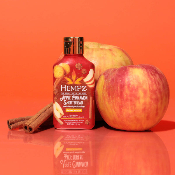 Hempz Travel-Size Apple Cinnamon Shortbread Herbal Body Moisturizing Lotion for Dry Skin