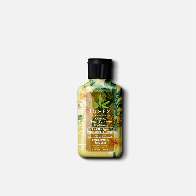 Hempz Travel-Size Original Floral Banana Herbal Shampoo enriched with vegan biotin for all hair types