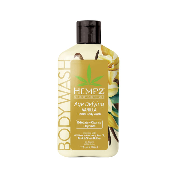 Hempz Age Defying Vanilla Herbal Body Wash to cleanse, exfoliate and hydrate