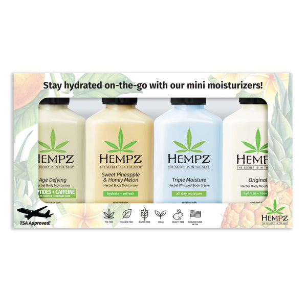 Hempz Best-Selling Mini Moisturizing Lotion Set for Travel and Gifts