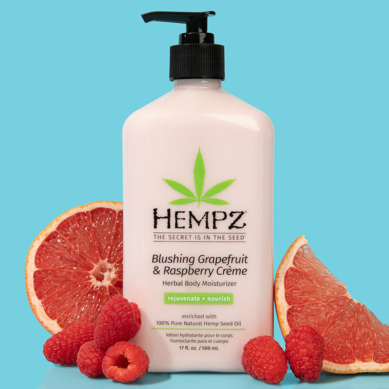 Hempz Blushing Grapefruit & Raspberry Creme Herbal Body Moisturizing Lotion for Dry Skin
