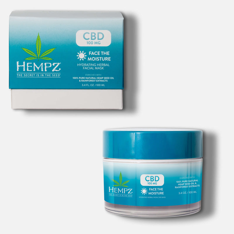 Hempz CBD Face the Moisture Hydrating Herbal Facial Day Mask with Box