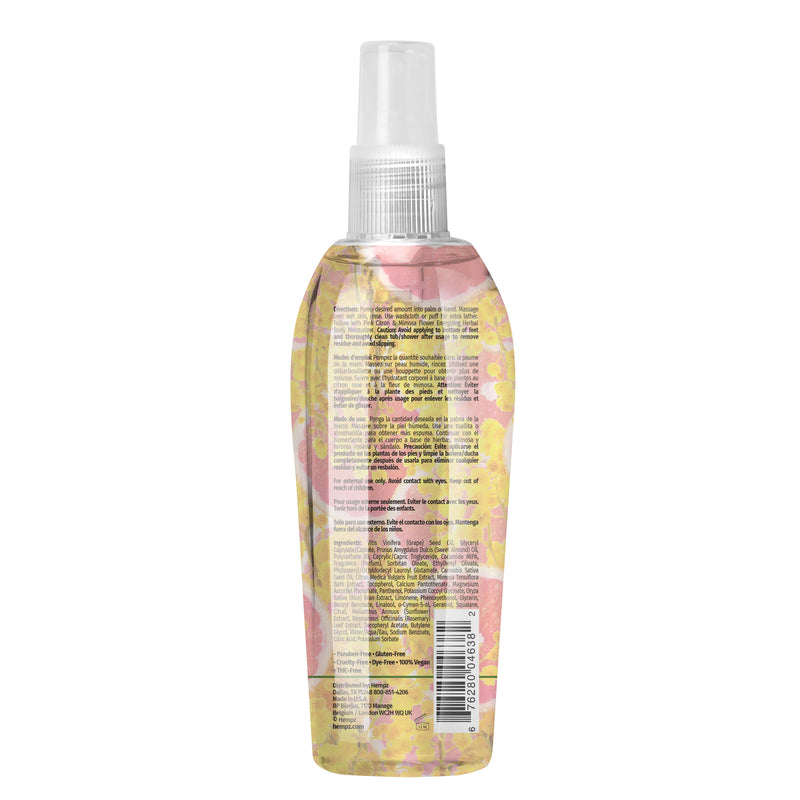 Hempz Fresh Fusions Pink Citron & Mimosa Flower Energizing Herbal Body Cleansing Oil, Back