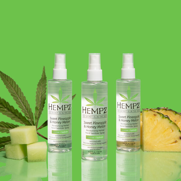 Hempz Limited-Edition Sweet Pineapple & Honey Melon Moisturizing Herbal Hand Sanitizer Spray, Editorial