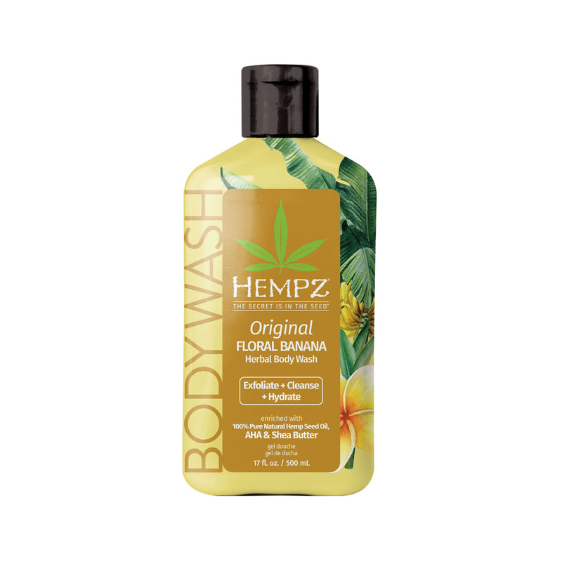 Hempz Original Floral Banana Herbal Body Wash to cleanse, exfoliate and hydrate