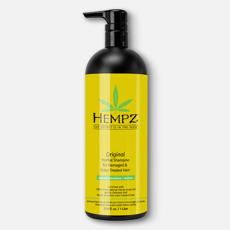Hempz Original Shampoo for Damaged & Color-Treated Hair, Liter Size