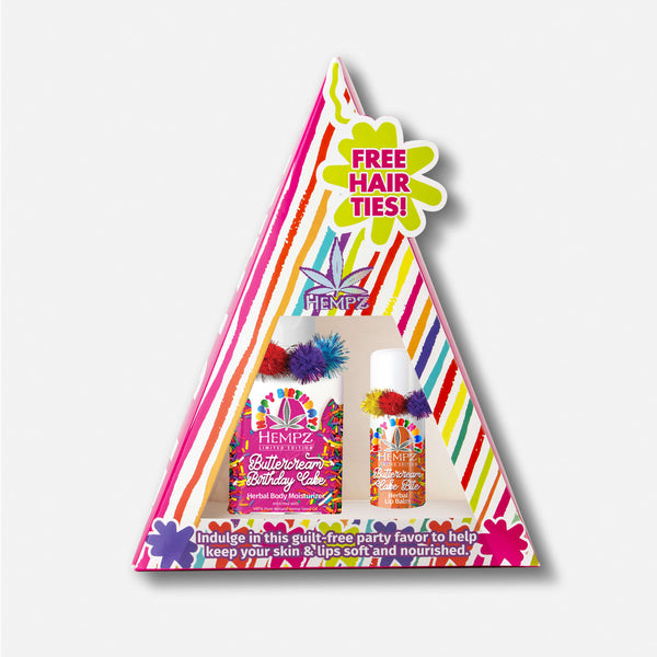 Hempz Party Favors Mini Buttercream Birthday Cake Moisturizer & Lip Balm Set