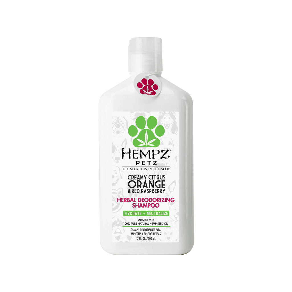 Hempz Petz Creamy Citrus Orange Red Raspberry Herbal Deodorizing Shampoo