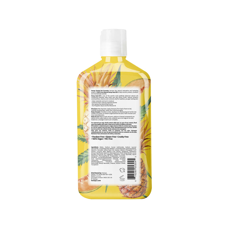 Hempz Petz Sweet Pineapple & Honey Melon Herbal Deodorizing Shampoo for Dogs, Back