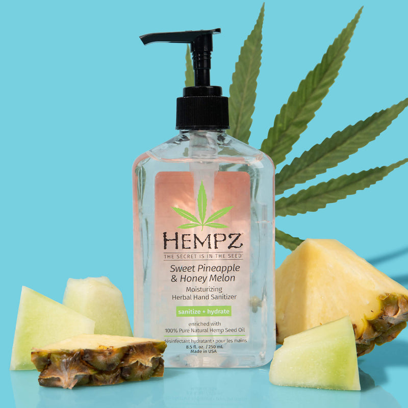 Hempz Sweet Pineapple & Honey Melon Moisturizing Herbal Hand Sanitizer, 8.5 oz