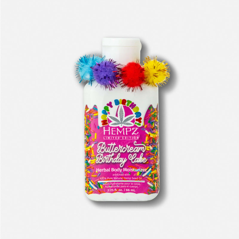 Hempz Travel-Size Buttercream Birthday Cake Herbal Body Moisturizing Lotion for Dry Skin