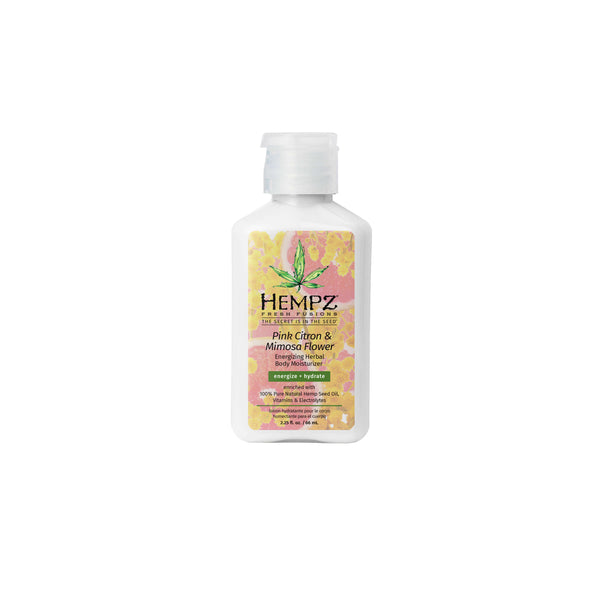 Hempz Travel-Size Fresh Fusions Pink Citron & Mimosa Flower Energizing Herbal Body Moisturizing Lotion