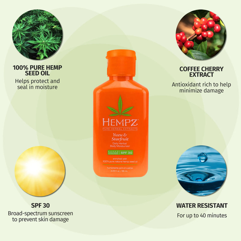 Hempz Travel-Size Daily SPF Yuzu & Starfruit Herbal Body 