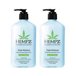 Hempz Triple Moisture Herbal Body Moisturizing Lotion Two-Pack Bundle