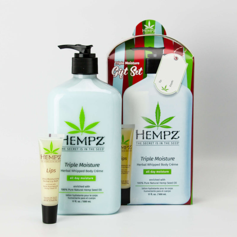 Hempz Triple Moisture Herbal Whipped Body Creme & Lip Balm Gift Set