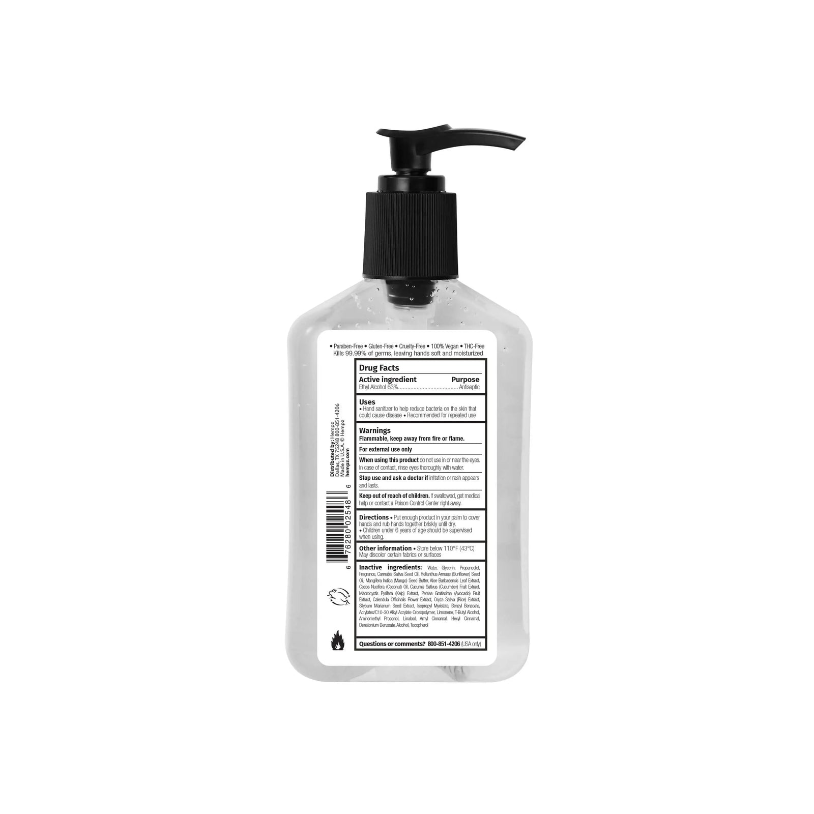 Hempz Triple Moisture Herbal Moisturizing Hand Sanitizer 2.25 oz