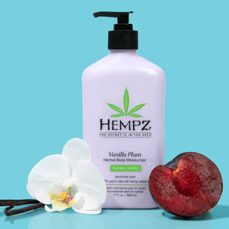Hempz Herbal Moisturizer Body Lotion, Vanilla Plum - 17 fl oz bottle