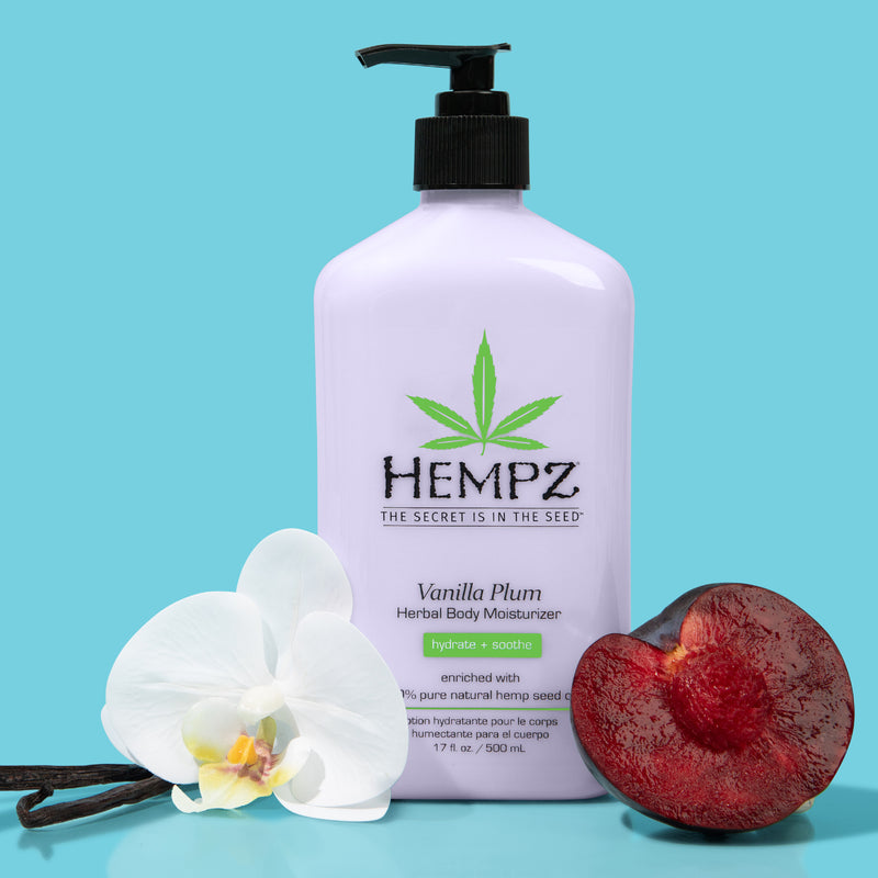 Hempz Vanilla Plum Herbal Body Moisturizing Lotion for Dry Skin