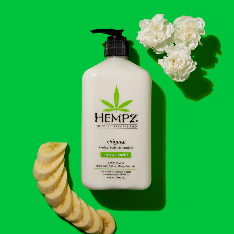 Hempz Original Herbal Body Moisturizer with bananas and white floral fragrance